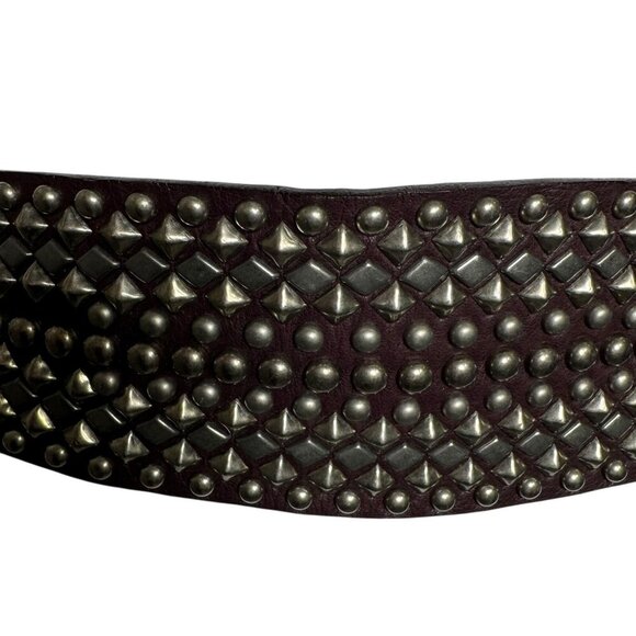 B-Low The Belt Brown studded statement belt corset belt wide size small med NWT - Picture 2 of 10